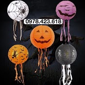 Đèn Lồng Giấy Halloween - Quả Bí Ngô 30Cm Lễ Hội Hóa Trang