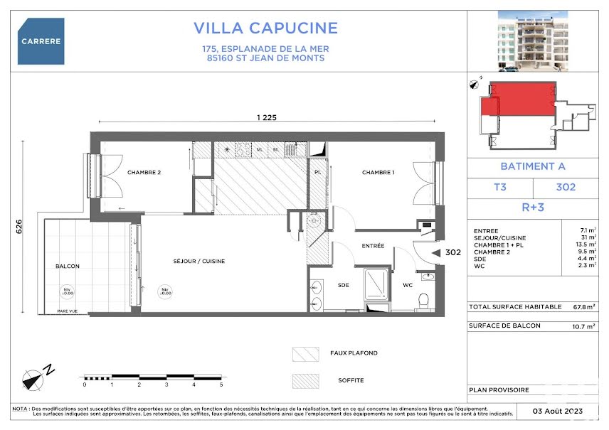 Vente appartement 3 pièces 67 m² à Saint-Jean-de-Monts (85160), 495 500 €