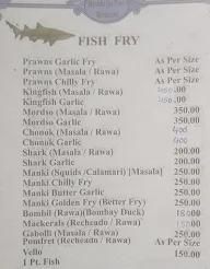 Manisha Seafood menu 3