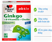 Viên Uống Bổ Não Ginkgo Doppel Herz, Giúp Lưu Thông Máu, Tăng Cường Trí Nhớ, 40 Viên, Nhập Đức