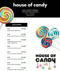 House of Candy menu 1