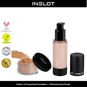 Combo Kem Nền All Covered + Phấn Phủ Dạng Bột Kiềm Dầu Loose Powder Inglot