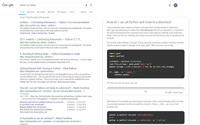 Code Search chrome extension