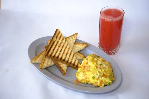 Bread Omelette + Watermelon Juice