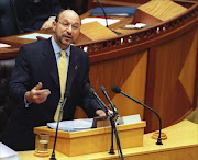 Finance Minister Trevor Manuel presents the budget to Parliament in Cape Town. Pic: Tyrone Arthur. 23/2/00. © BD.

ADVICE: Finance Minister Trevor Manuel. page 7. 14/09/07.