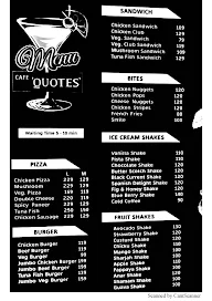 Cafe Quotes menu 1