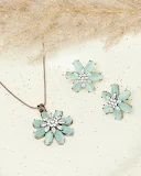 Sparkling Elegance Floral Pendant Set