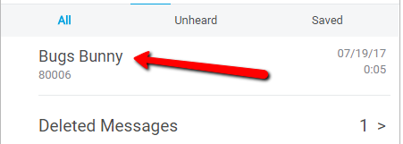 Access Voicemail from List