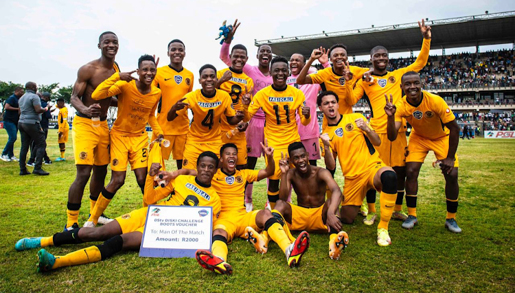 Kaizer Chiefs' reserve team celebrate winning the DStv Diski Shield.