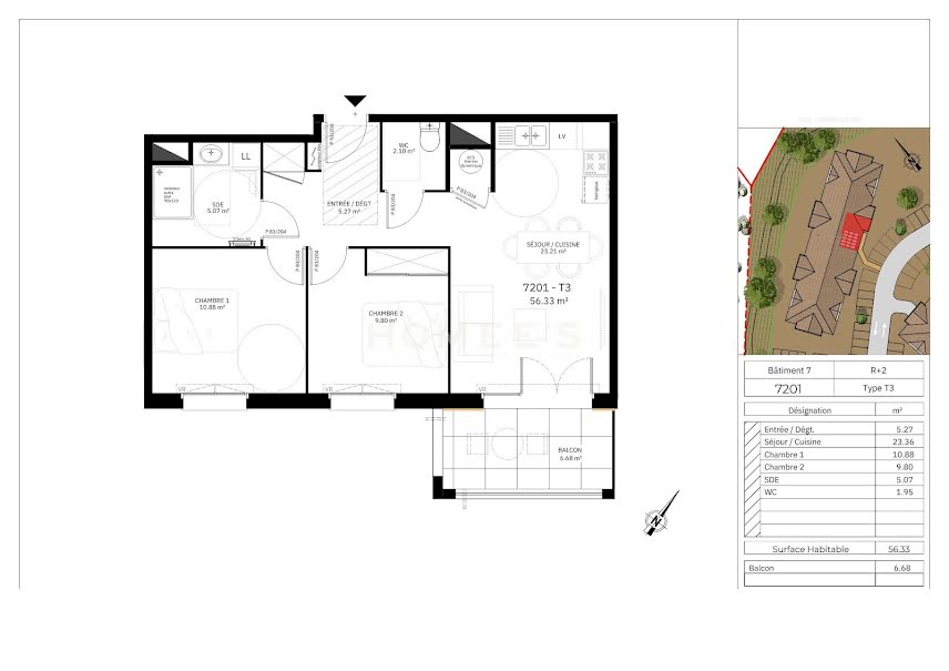 Vente appartement 3 pièces 56 m² à Saint-Vincent-de-Tyrosse (40230), 248 000 €