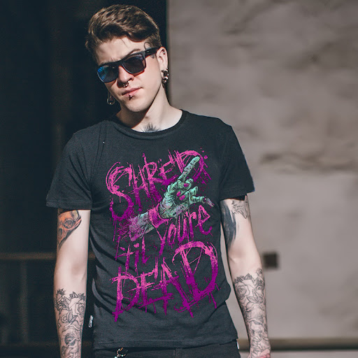 Title 5, Black Cotton Round Neck Short Sleeve T-shirt Ma...
