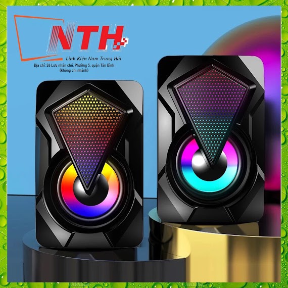 Loa Vi Tính Mini 2.0 Leerfei Yst - 1046 Bass Siêu Trầm, Led Nhiều Màu Hỗ Trợ Usb 2.0