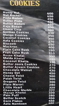 Baker's Zone menu 1