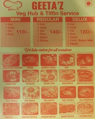 Geeta'z Veg Hub And Tiffin Service menu 2