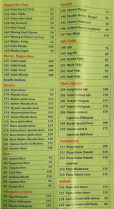 Anandvan Greens menu 