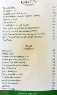 Annapoorani menu 1