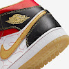 air jordan 1 mid xq white/gold dust-sport red-black