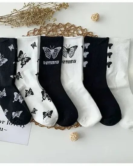 Retro Cute Japanese Socks for Women Female Tied Sports Ne... - 2