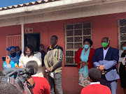 Minister of justice and correctional services Ronald Lamola at Bulelani Senior Secondary School in the Eastern Cape on Monday.