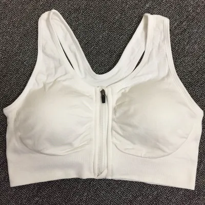 Sujetador deportivo con cremallera frontal y control de impactos para mujer, transpirable, con aros, ideal para yoga y running.