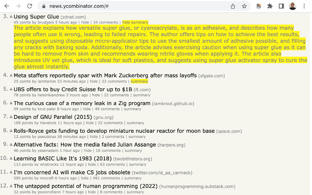 Hacker News Summarizer Preview image 1