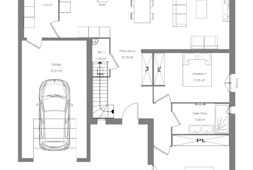  Vente Terrain + Maison - Terrain : 360m² - Maison : 130m² à Chanceaux-sur-Choisille (37390) 