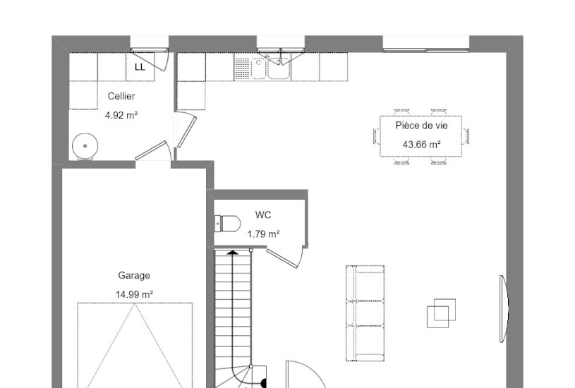  Vente Terrain + Maison - Terrain : 630m² - Maison : 111m² à Souvigné (37330) 