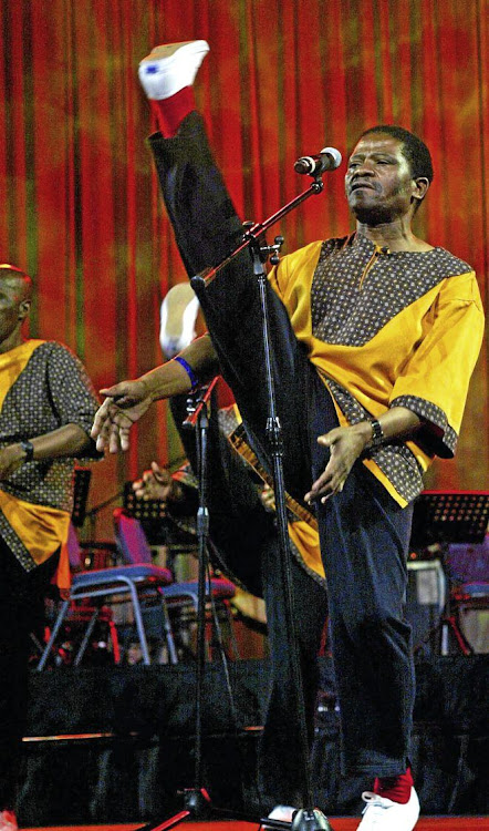 Founder and former lead vocalist of Ladysmith Black Mambazo Joseph Tshabalala in action in 2006.