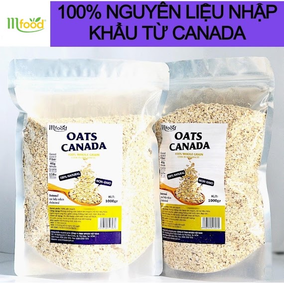 Hạt Yến Mạch Cán Vỡ Thương Hiệu Oats Canada Túi 1Kg