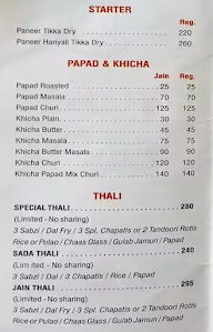 Bhagat Tarachand menu 2