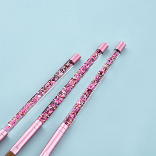 Title 4, Oil-filled Pink Mink Hair Nail Pen for stunning...