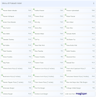 Prakash Hotel menu 1