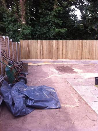 Bouremouth gardening project. New feather edge fence, raised sleeper boarders  album cover