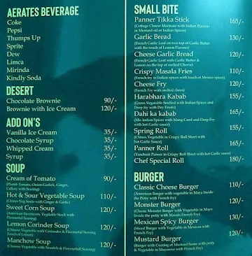 The Supreme Cafe menu 