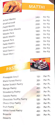 Sona Mithaiwala menu 5