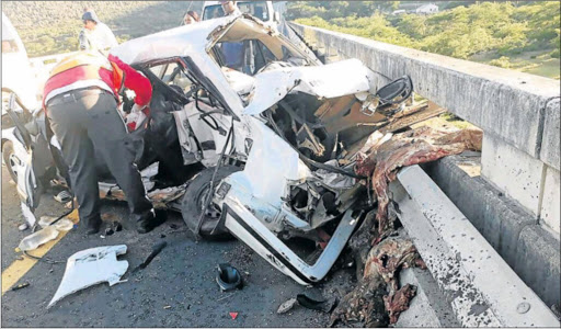 King Sabata Dalindyebo traffic chief Vuyisile Magangana's car was involved in an accident on the Kei Bridge. Picture: SUPPLIED