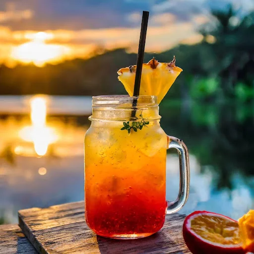 Tropical Sunset Mocktail [450 Ml, Mason Jar]