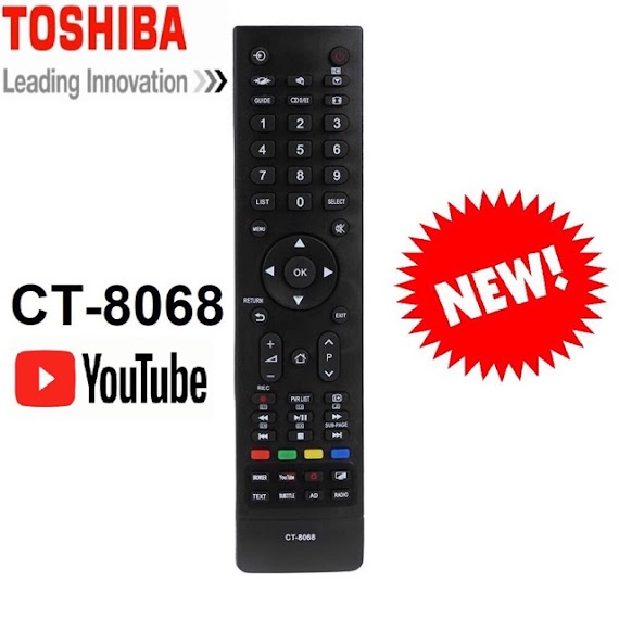 Điều Khiển Tv Remote Tivi Toshiba Smart Ct - 8068 Có Nút Youtube Hàng Zin Đẹp