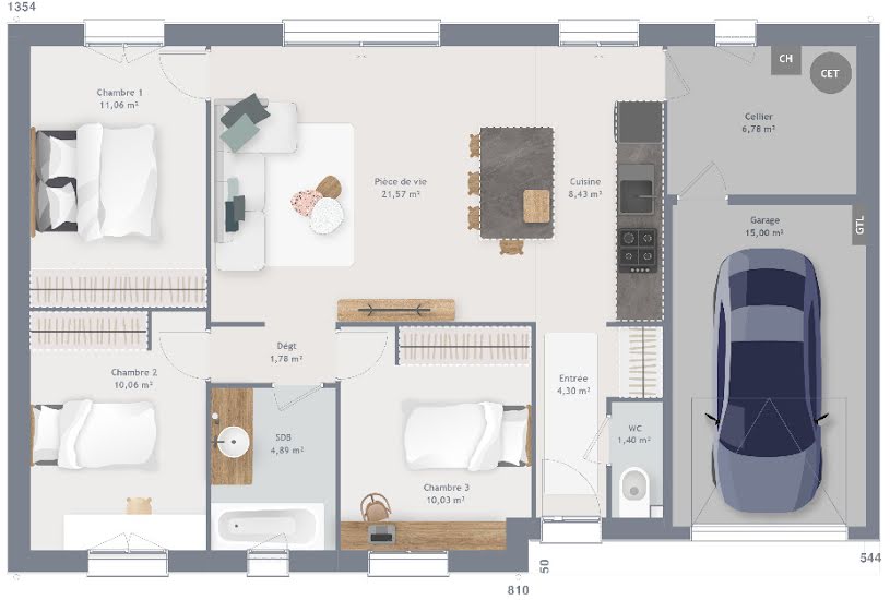  Vente Terrain + Maison - Terrain : 581m² - Maison : 80m² à Montlhéry (91310) 