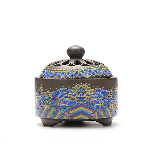 Title 6, Ceramic Cloisonne Incense Burner, Backward Ince...
