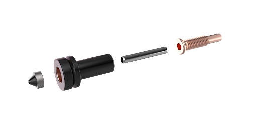 Exploded View of an E3D ObXdian Nozzle for RapidChange Revo Hotends