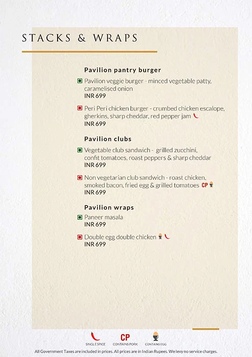 Flavours Curated By Itc Grand Central menu 