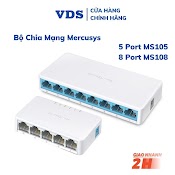 Bộ Chia Mạng 5/ 8 Cổng Switch 5/ 8 Port 10/100Mbps Chia Tín Hiệu Lan Mercusys Ms105 Ms108 - Hàng Chính Hãng