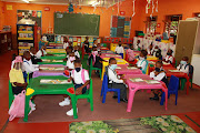 Grade R pupils at their new class in Balebogeng Primary school in Mamelodi, east of Pretoria.
