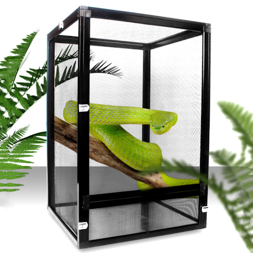 Reptile Terrarium Habitat Tank Aluminium Air Screen Cage Detachable Reptiles Cage with Cover Rainforest Habitat Lizard C