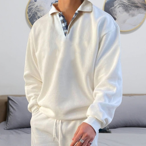 Title 6, Season long sleeve V-neck mens lapel loose hoo...