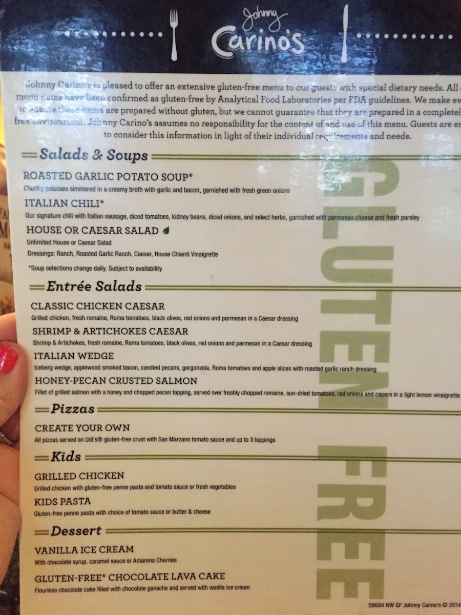 Gluten-Free at Johnny Carino's