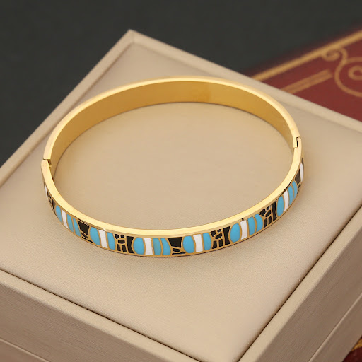 Title 3, Vintage Oil Dripping Bracelet Eyes Stainless Steel