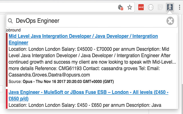 Job Search Bot (UK, EU and GCC) chrome extension