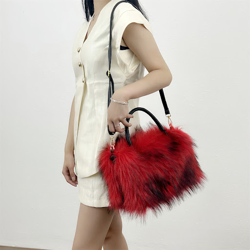 Title 23, European and American Square Plush Bag with Fau...
